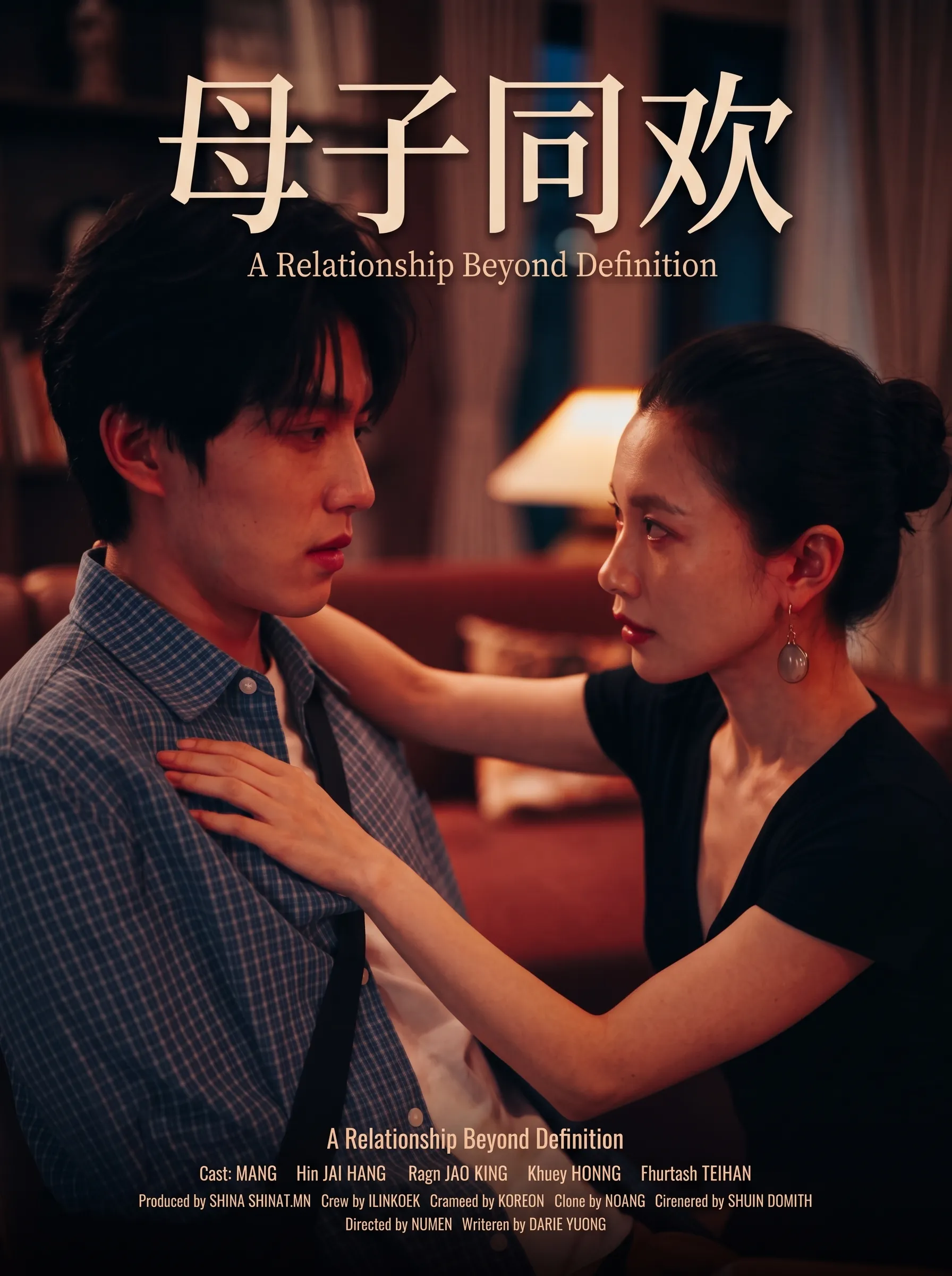 古装女子站在夕阳下的庭院里